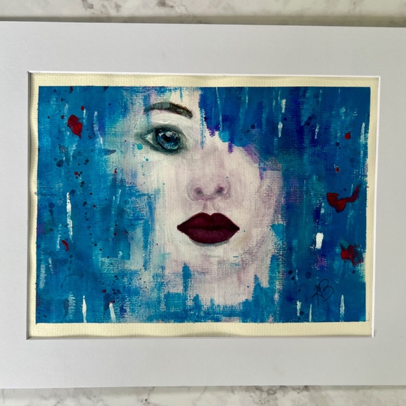 “Escape” Woman’s Face Acrylic Watercolor Painting | Original Artwork - Picture 3 of 7
